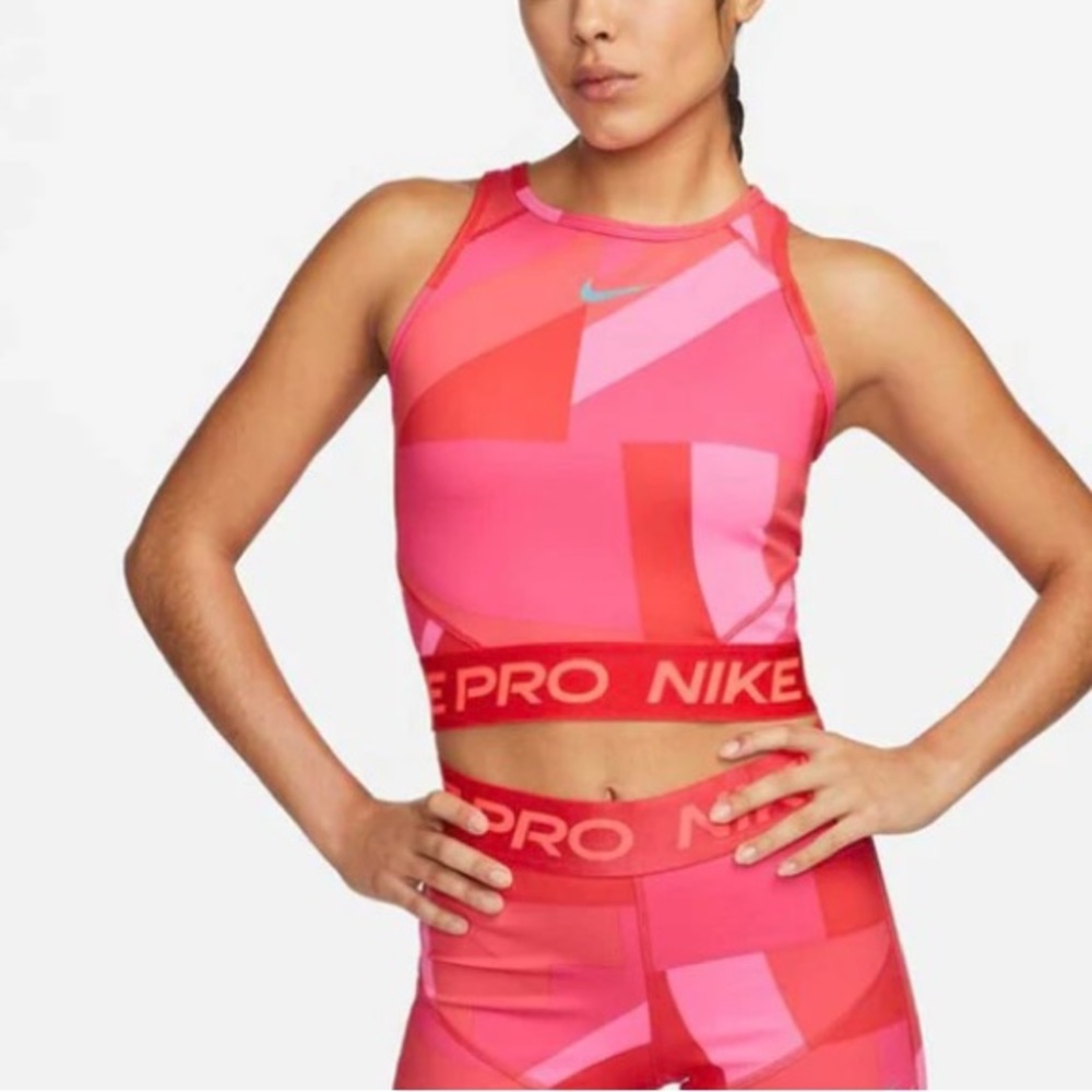Nike Women's Dri-Fit Crop Tank Top size S crimson/Hot Punch NWT perfect